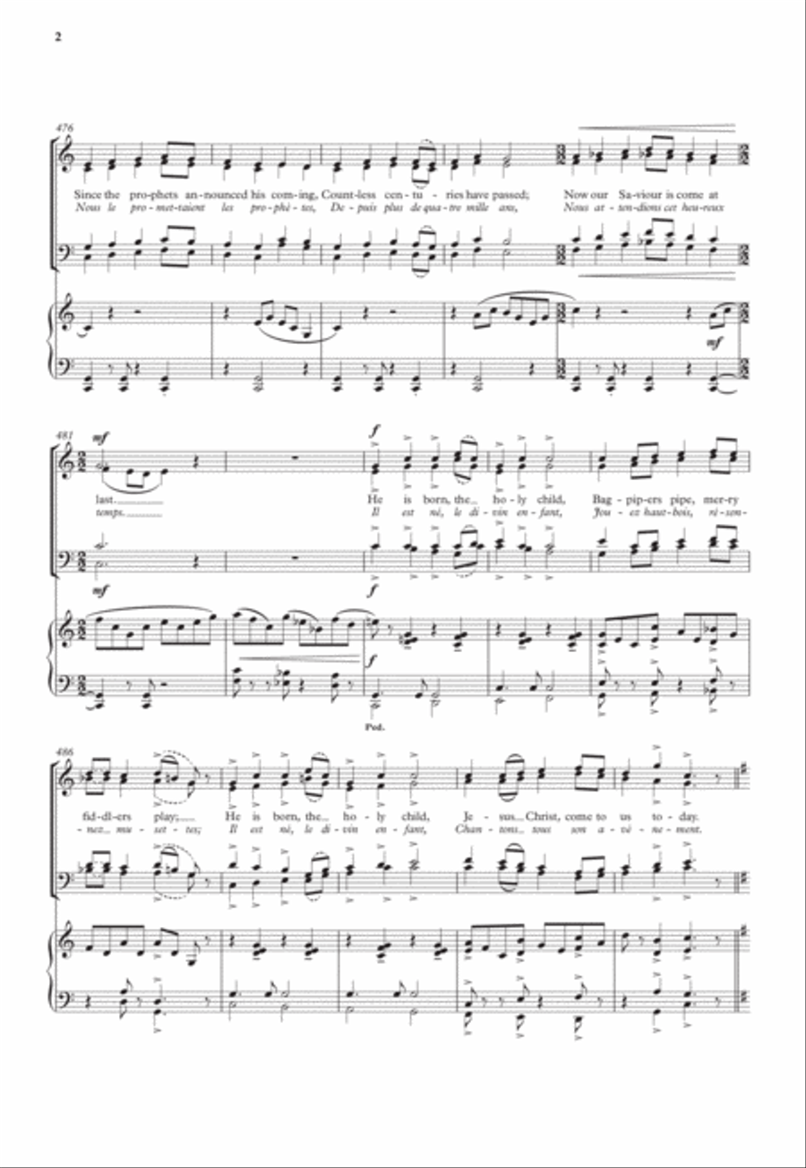 He is born (Il est né) 4-Part scores gallery preview page 2
