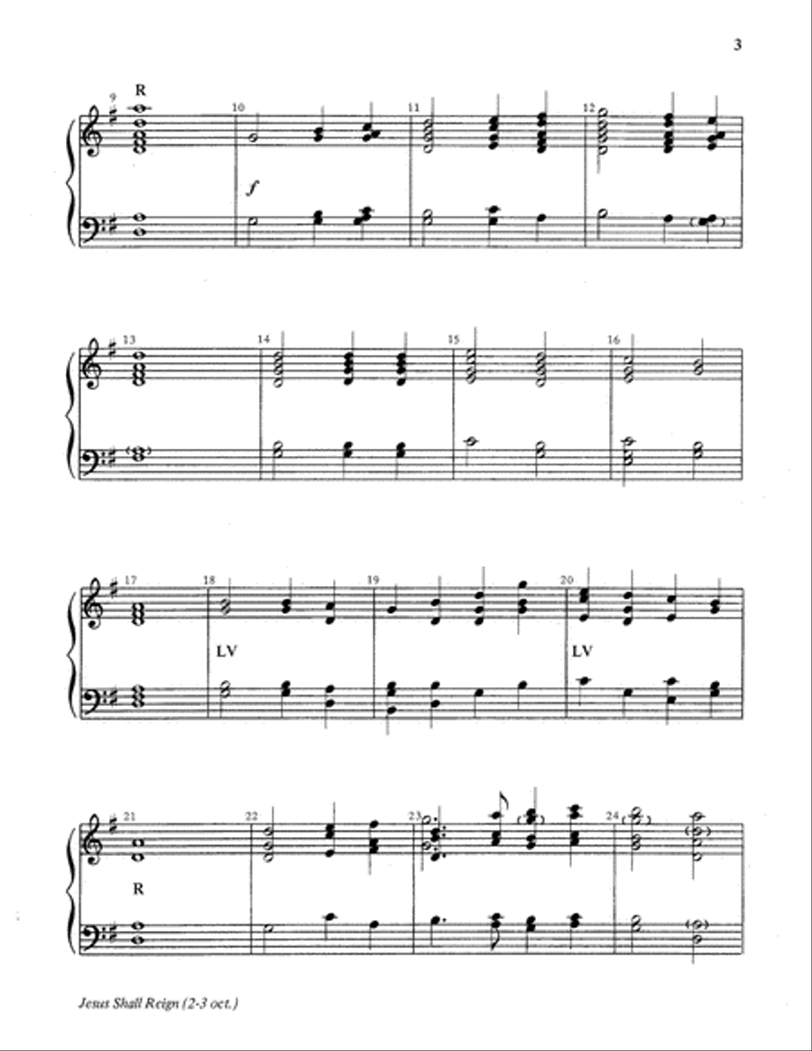 Jesus Shall Reign - 2-3 Octaves 3-Octaves scores gallery preview page 4