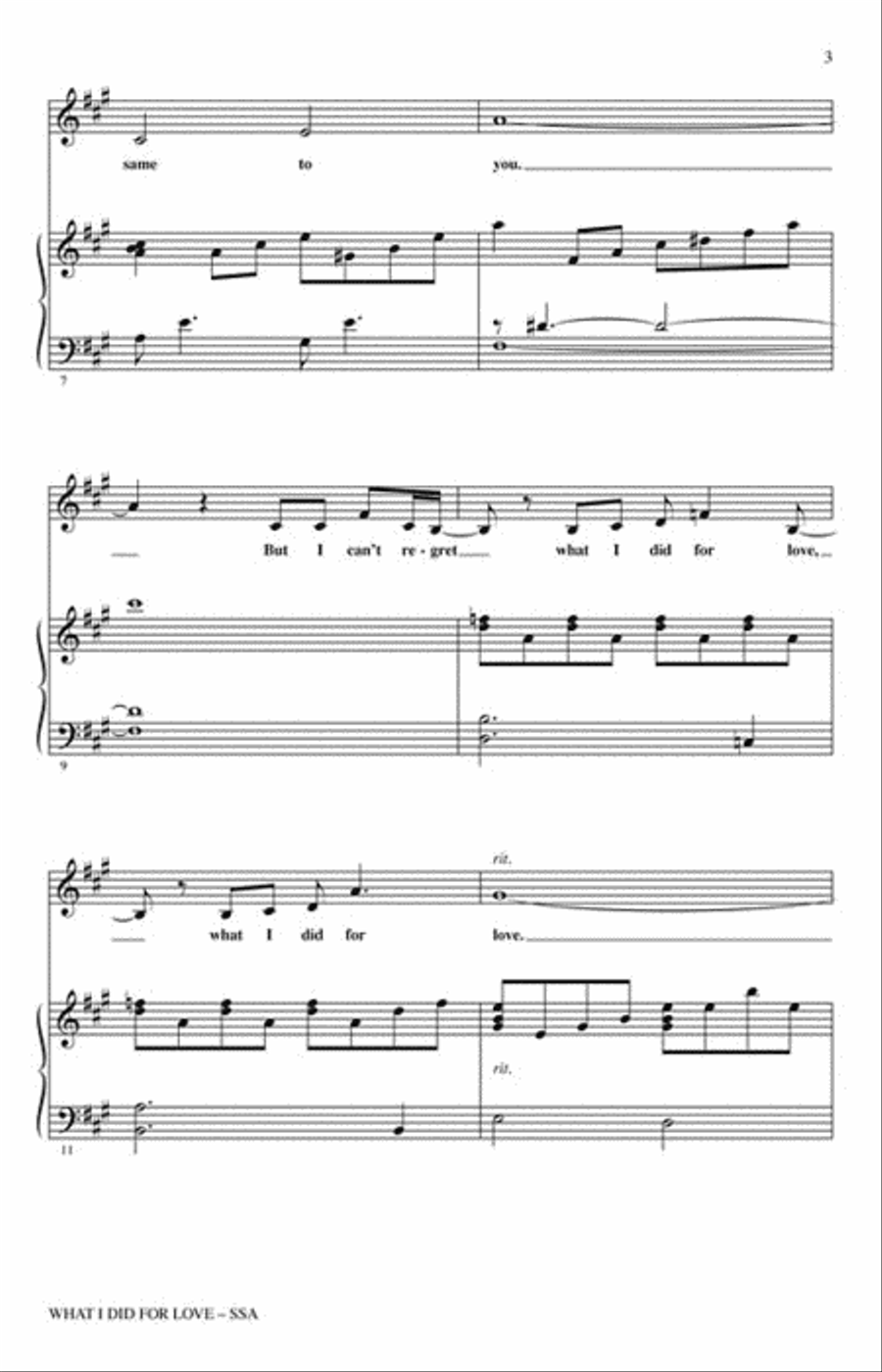 What I Did for Love What I Did for Love SSA scores gallery preview page 3