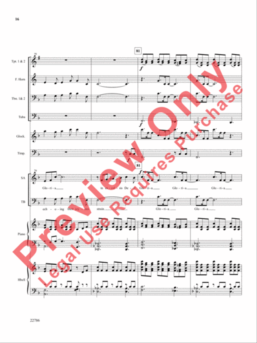 Gloria for Christmas Choir scores gallery preview page 17