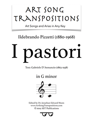 PIZZETTI: I pastori (transposed to G minor)