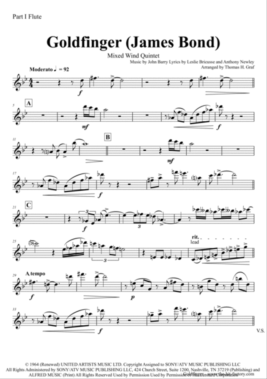 Goldfinger Woodwind Ensemble scores gallery preview page 6