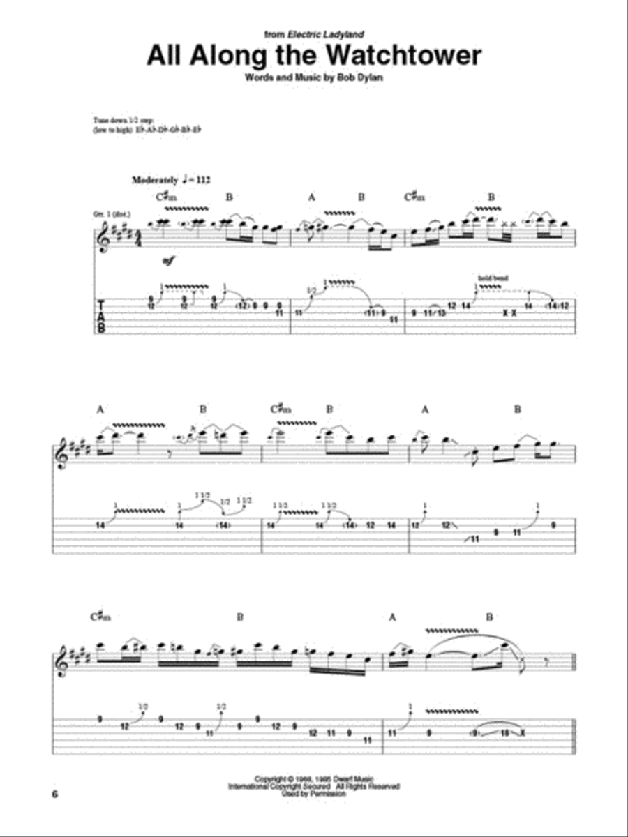 Jimi Hendrix Omnibook Guitar Tablature scores gallery preview page 3