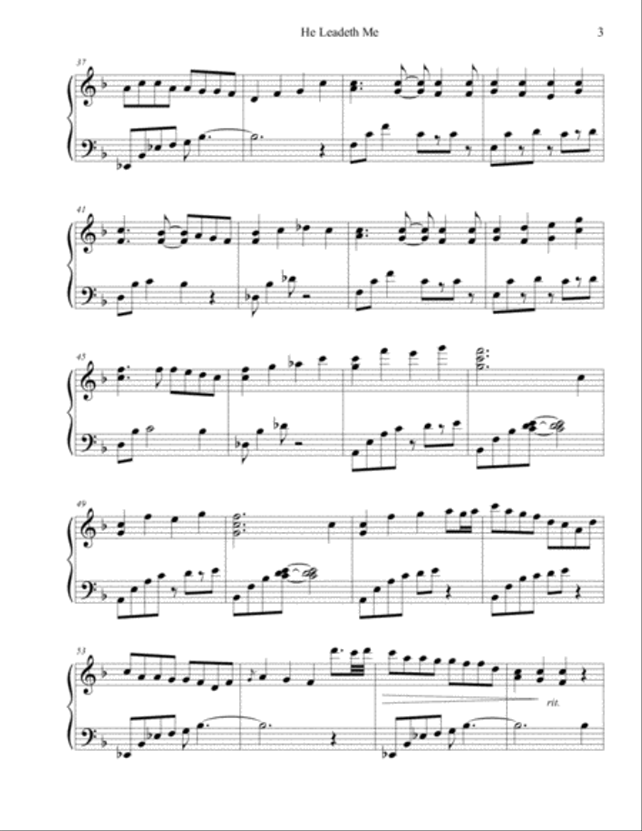 He Leadeth Me (Savior Like a Shepherd) Piano Solo scores gallery preview page 3