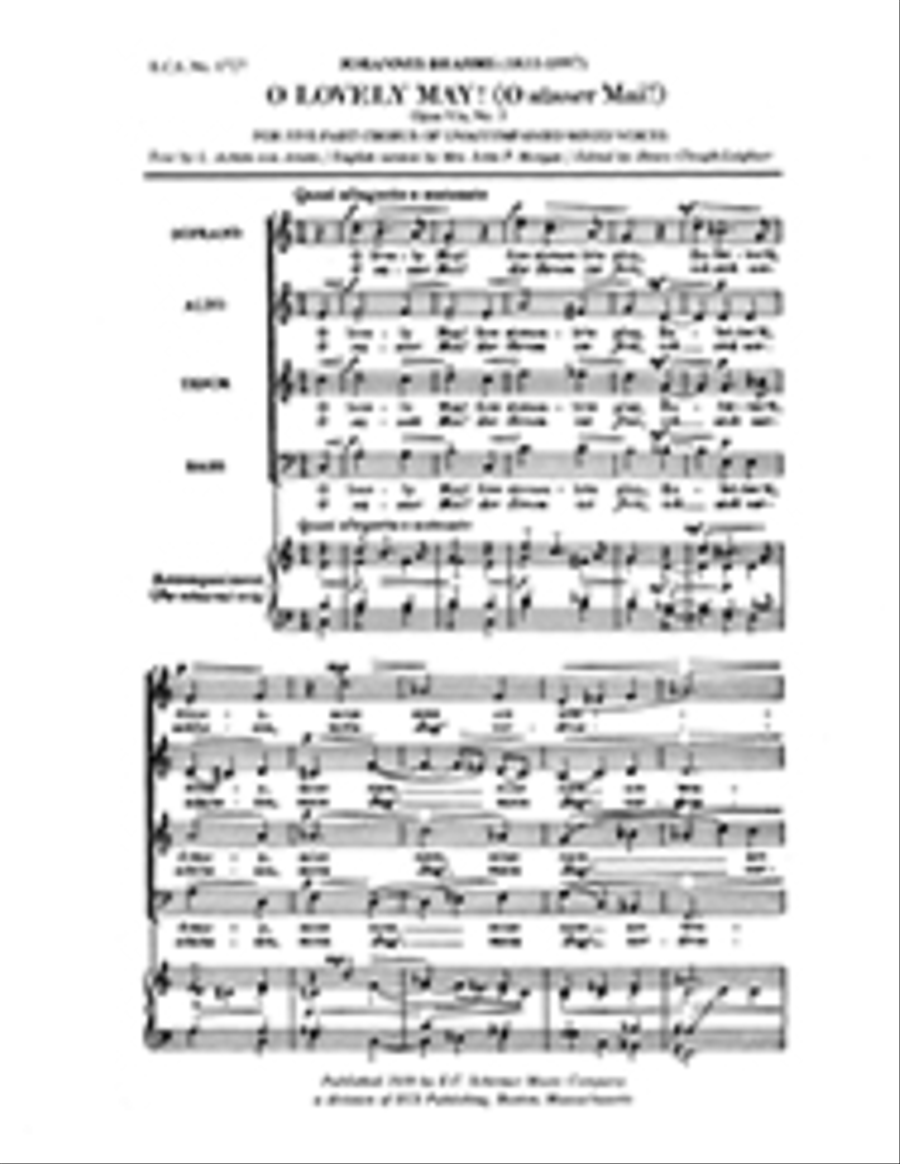 O Lovely May! (O suesser Mai), Opus 93a/3 SSATB scores gallery preview page 1