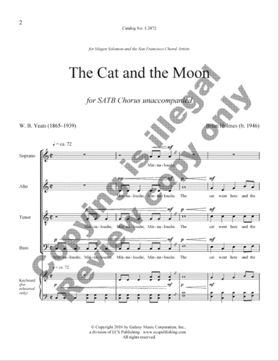The Cat and the Moon 4-Part scores gallery preview page 2