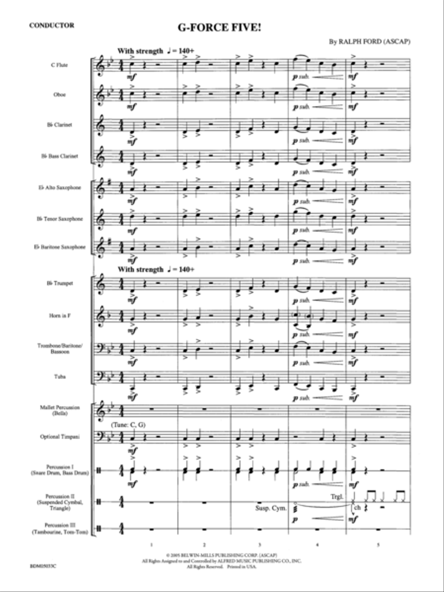 G-Force Five! G-Force Five! Concert Band scores gallery preview page 3