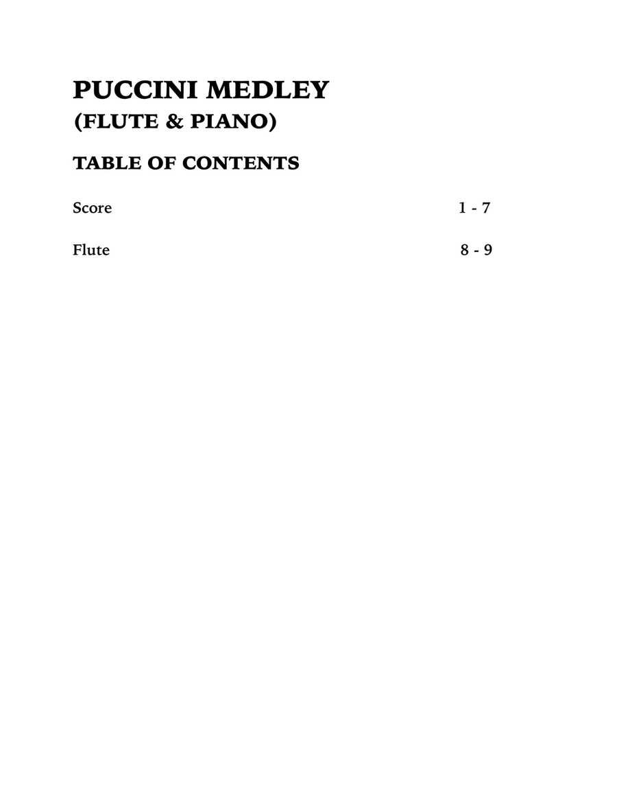 Puccini Medley (Flute and Piano) Flute Solo scores gallery preview page 4
