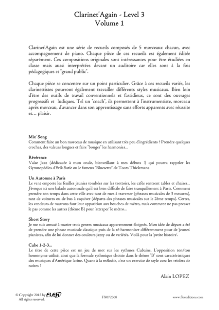 Clarinet'Again - Level 3 - Volume 1 B-Flat Clarinet scores gallery preview page 2