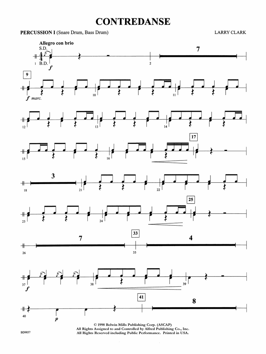 Contredanse: 1st Percussion