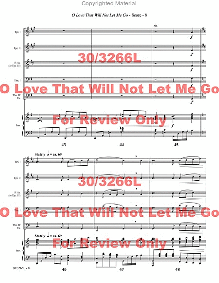 O Love That Will Not Let Me Go Brass Ensemble scores gallery preview page 9