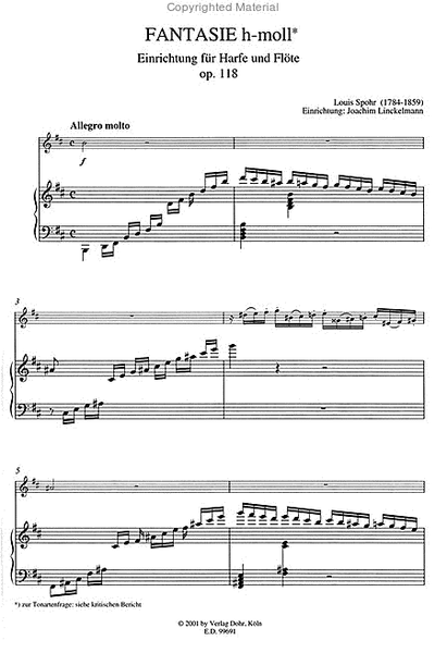 Fantasie h-Moll op. 118 (1814) -Einrichtung für Harfe und Flöte-