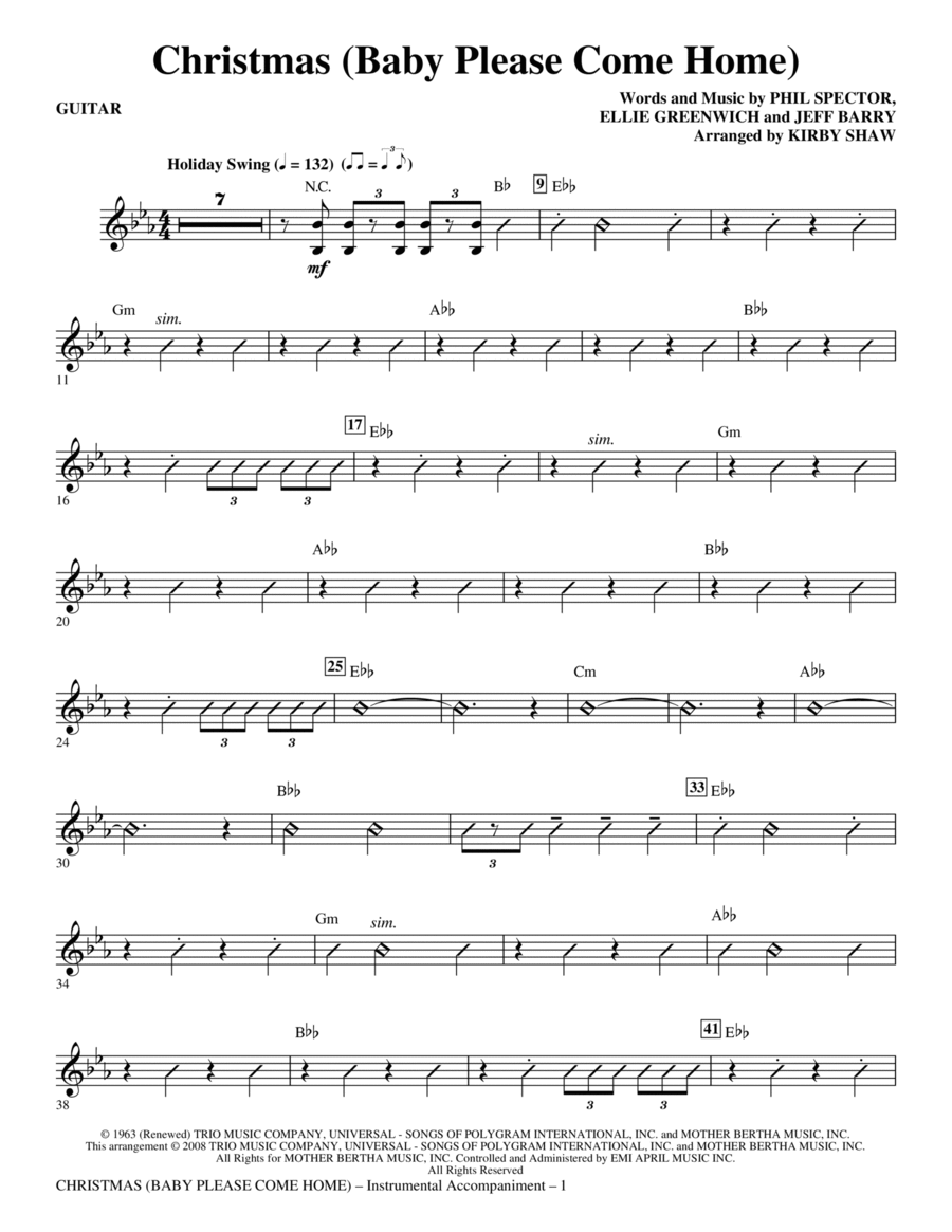 Christmas (Baby Please Come Home) - Guitar Choir scores gallery preview page 1