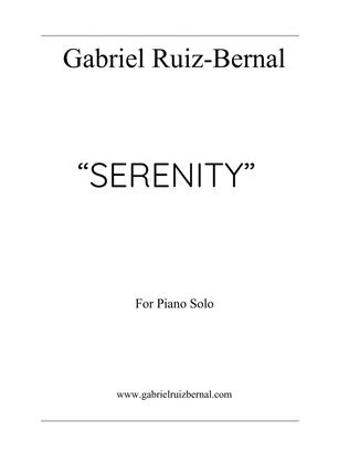 SERENITY. Short piece for piano solo