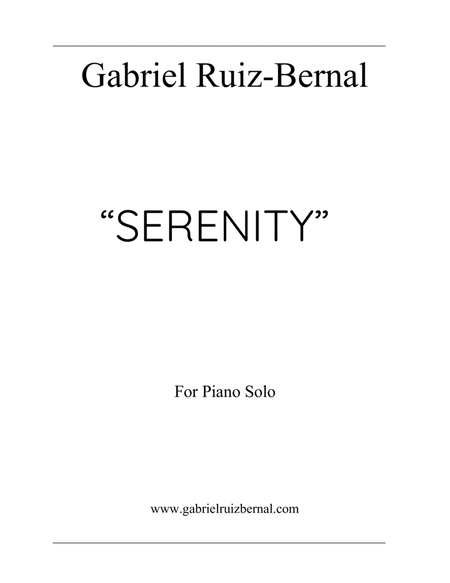 SERENITY. Short piece for piano solo image number null