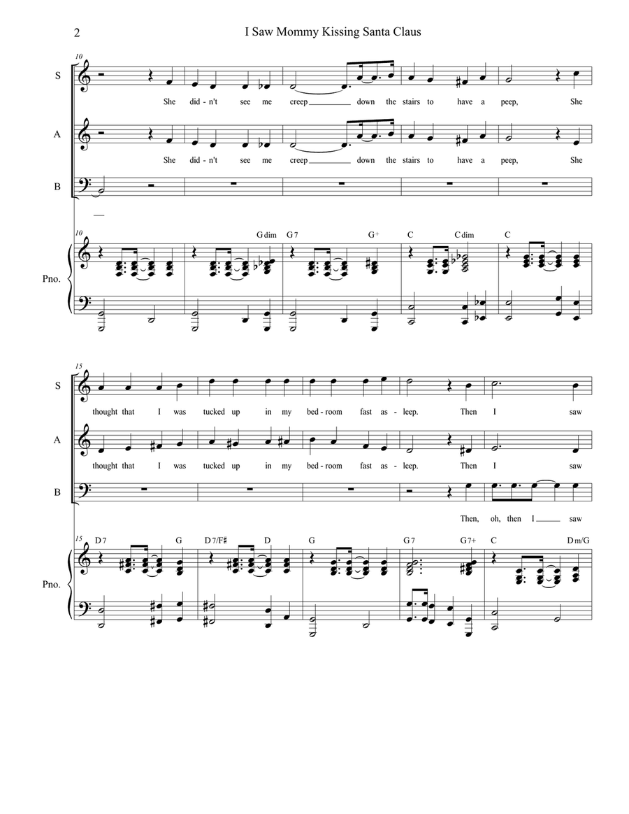 I Saw Mommy Kissing Santa Claus 3-Part scores gallery preview page 2