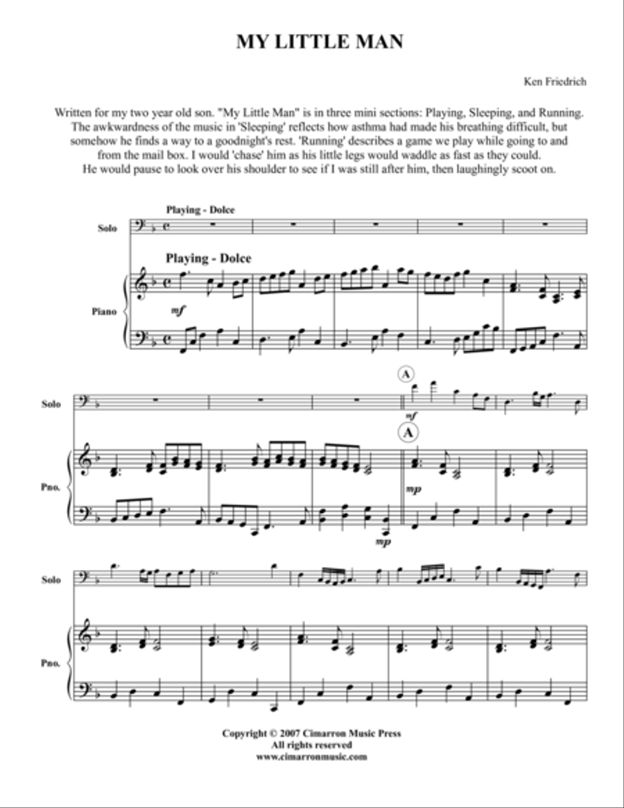 My Little Man (Son: Karlten) Euphonium scores gallery preview page 1