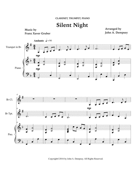 Silent Night (Trio for Clarinet, Trumpet and Piano) image number null