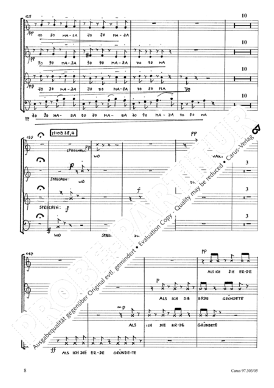 Wir sind ein Teil der Erde ... 1996 4-Part scores gallery preview page 9
