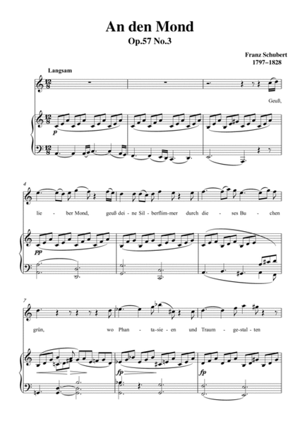 Schubert-An den Mond,Op.57 No.3(D.193) in a minor,for Vocal and Piano