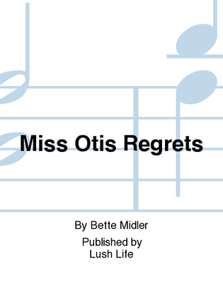 Book cover for Miss Otis Regrets
