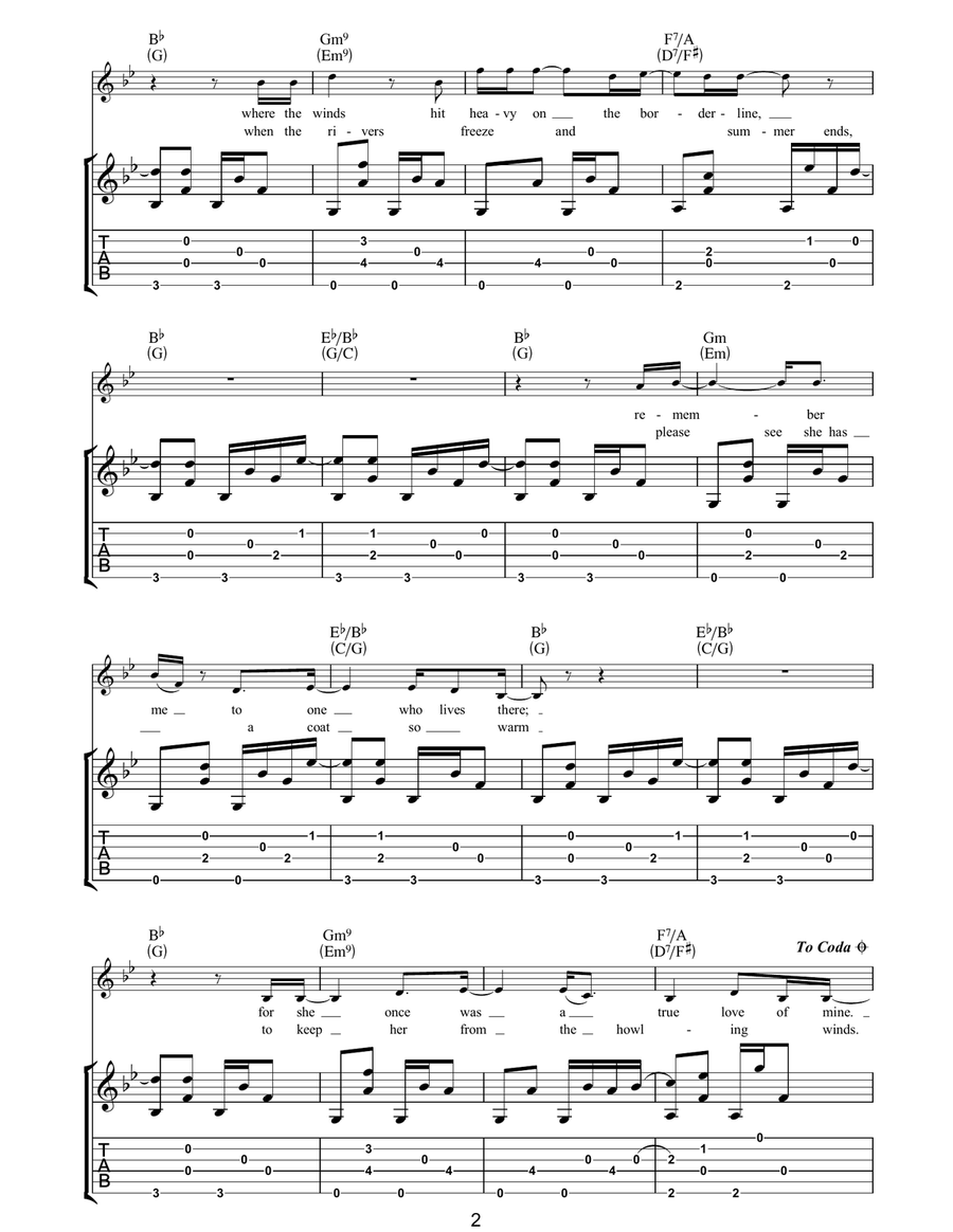 Girl From The North Country Acoustic Guitar scores gallery preview page 2