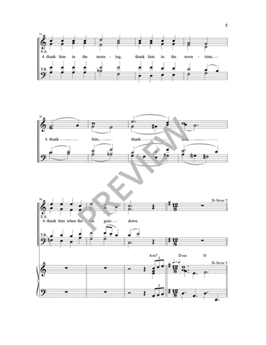 Jesus in the Morning Jesus in the Morning 4-Part scores gallery preview page 5