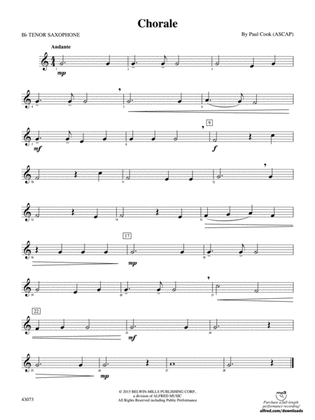 Chorale: B-flat Tenor Saxophone