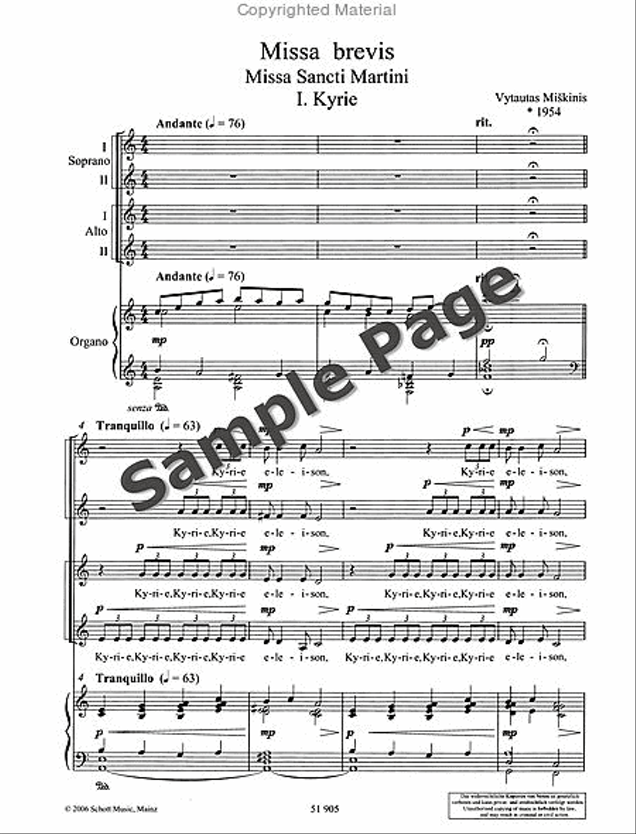 Missa Brevis SSAA scores gallery preview page 7