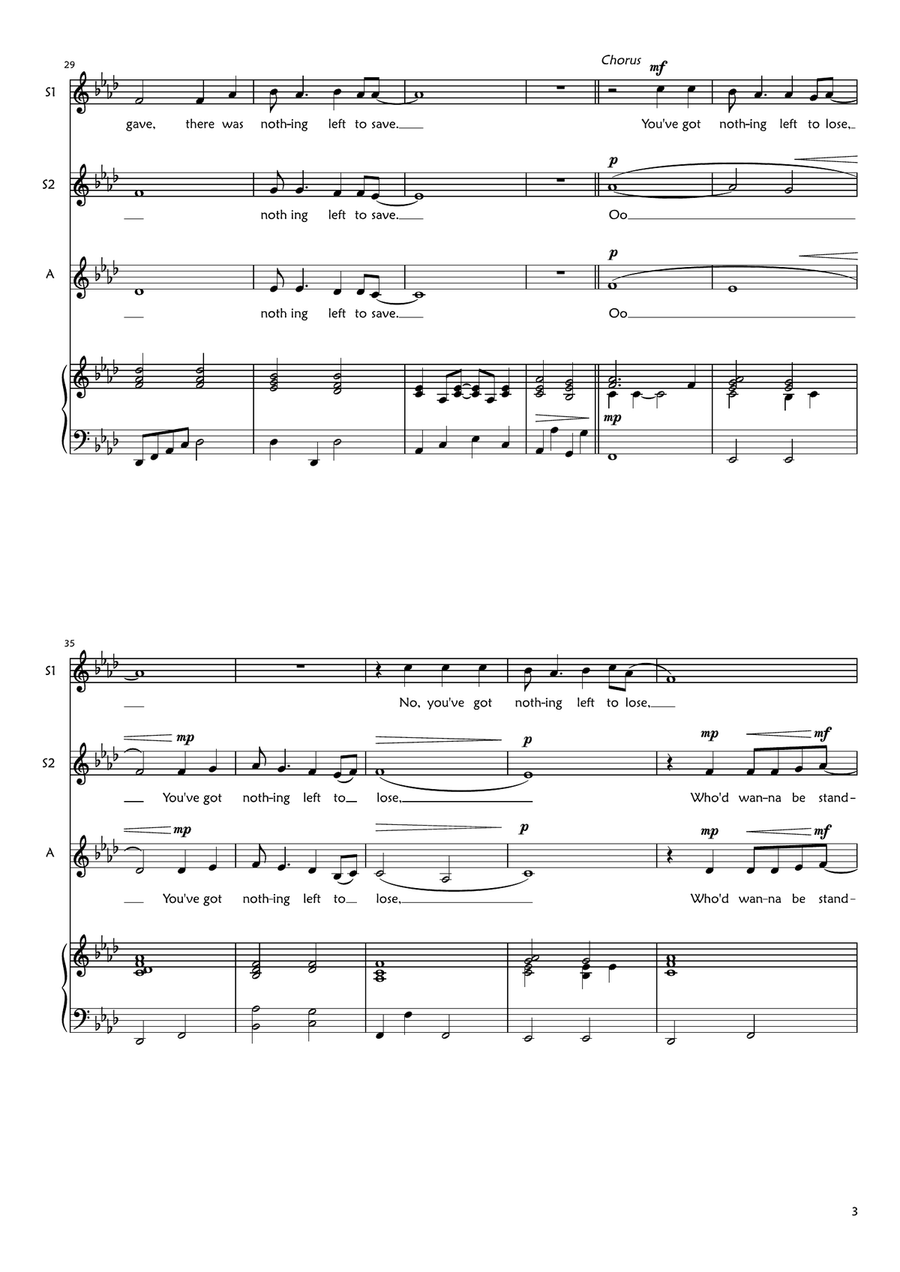 Nothing Left To Lose SSA scores gallery preview page 3