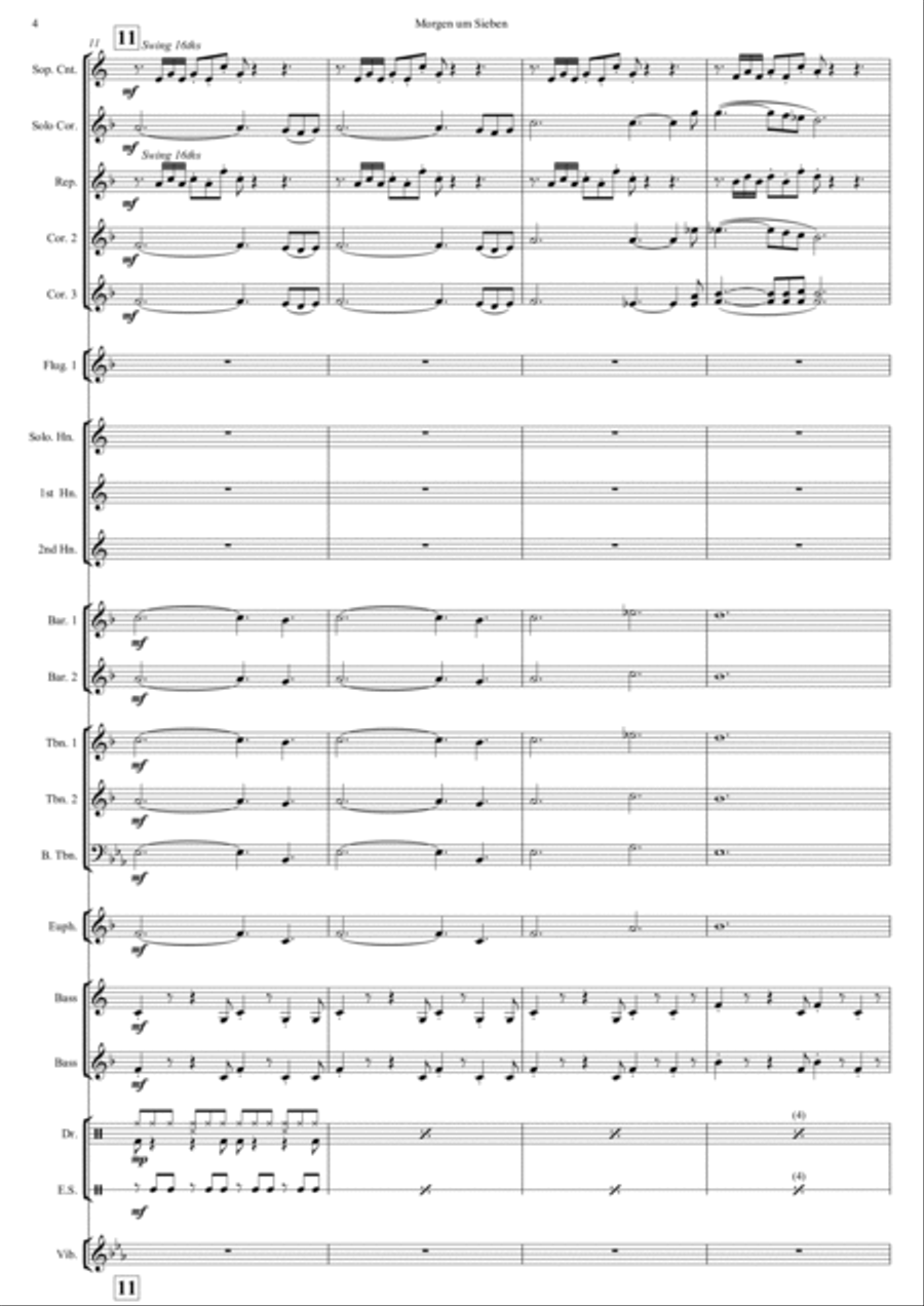 Morgen um Sieben (Mornings at Seven) Brass Band scores gallery preview page 4