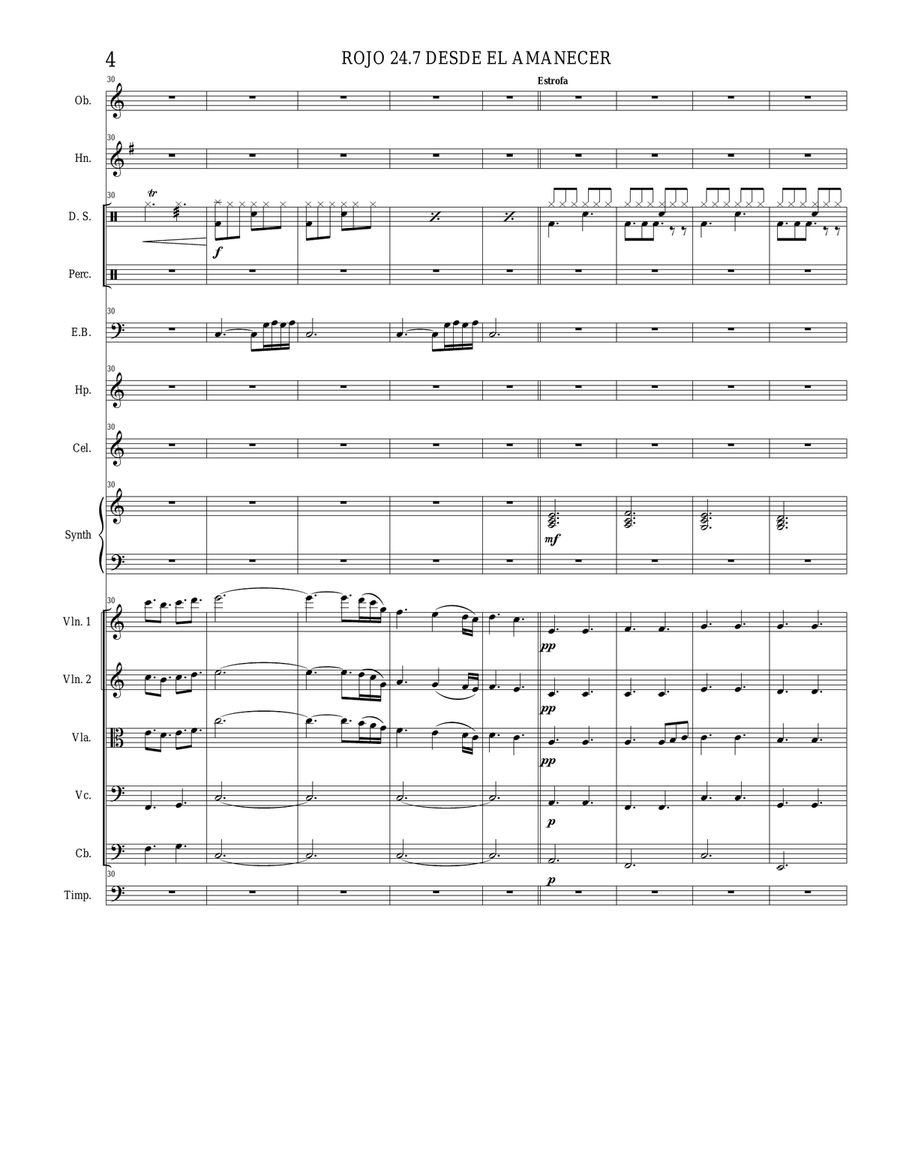 Rojo 24.7 Desde el amanecer Partituras Large Ensemble scores gallery preview page 5
