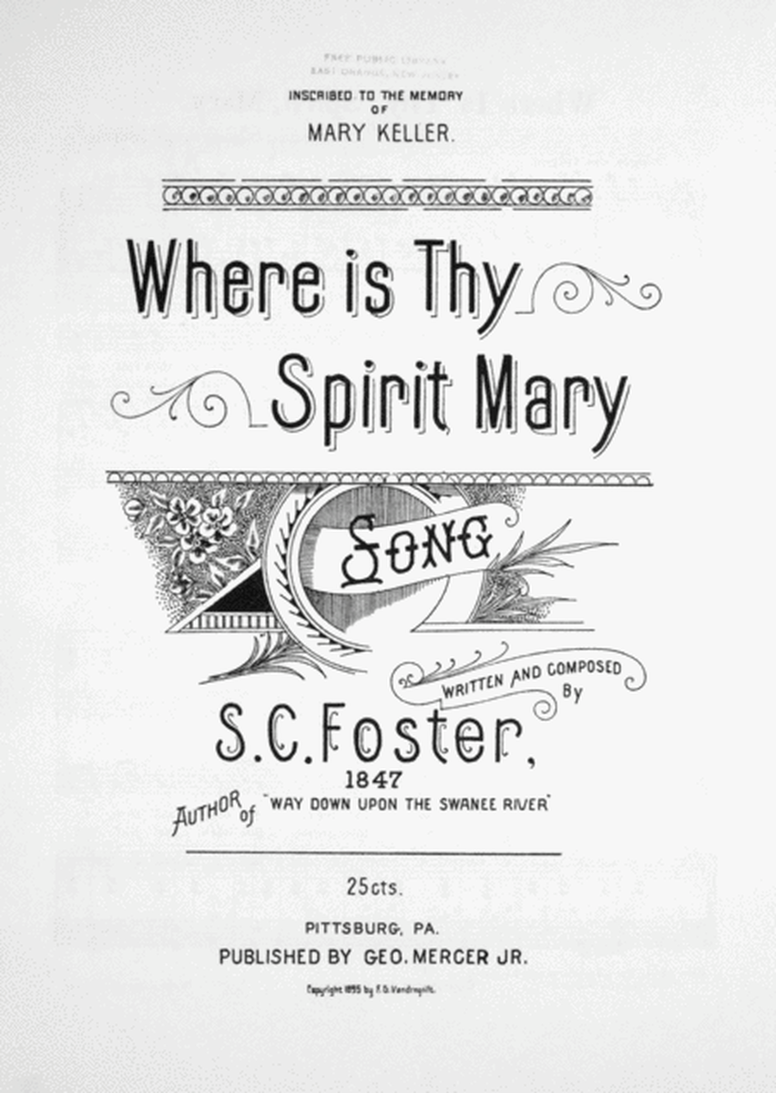 Where is Thy Spirit Mary. Song