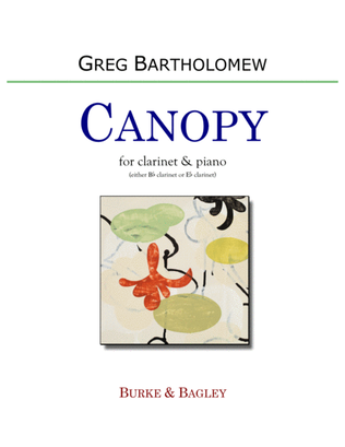 Book cover for Canopy for clarinet & piano
