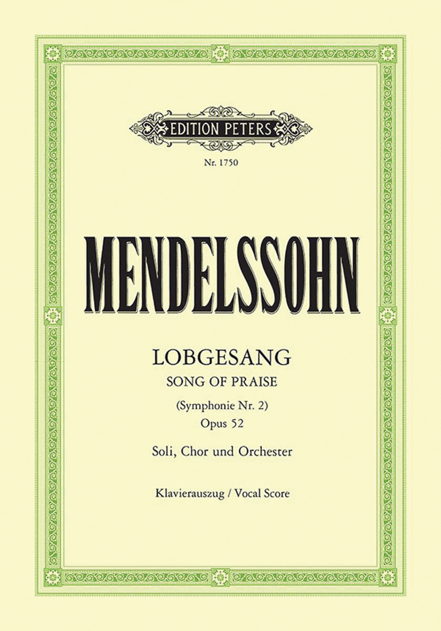 Lobgesang (Symphony No. 2 in B flat) Op. 52 (Vocal Score) 4-Part scores gallery preview page 1