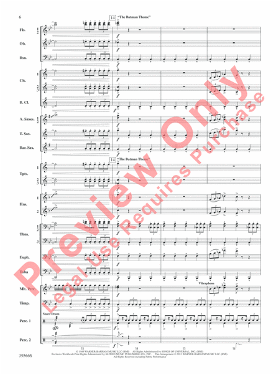 At the Movies with Danny Elfman Concert Band scores gallery preview page 7