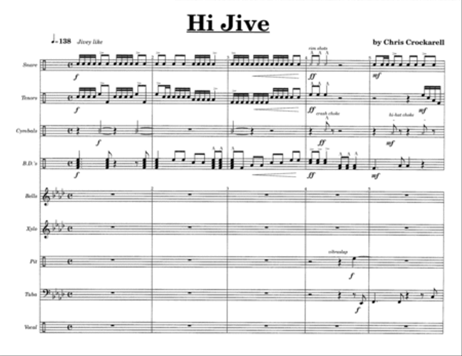 Hi Jive w/Tutor Tracks Hi Jive w/Tutor Tracks Percussion Ensemble scores gallery preview page 3