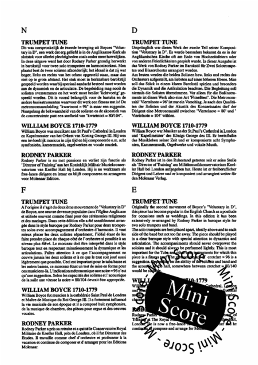 Trumpet Tune Fanfare Band scores gallery preview page 4