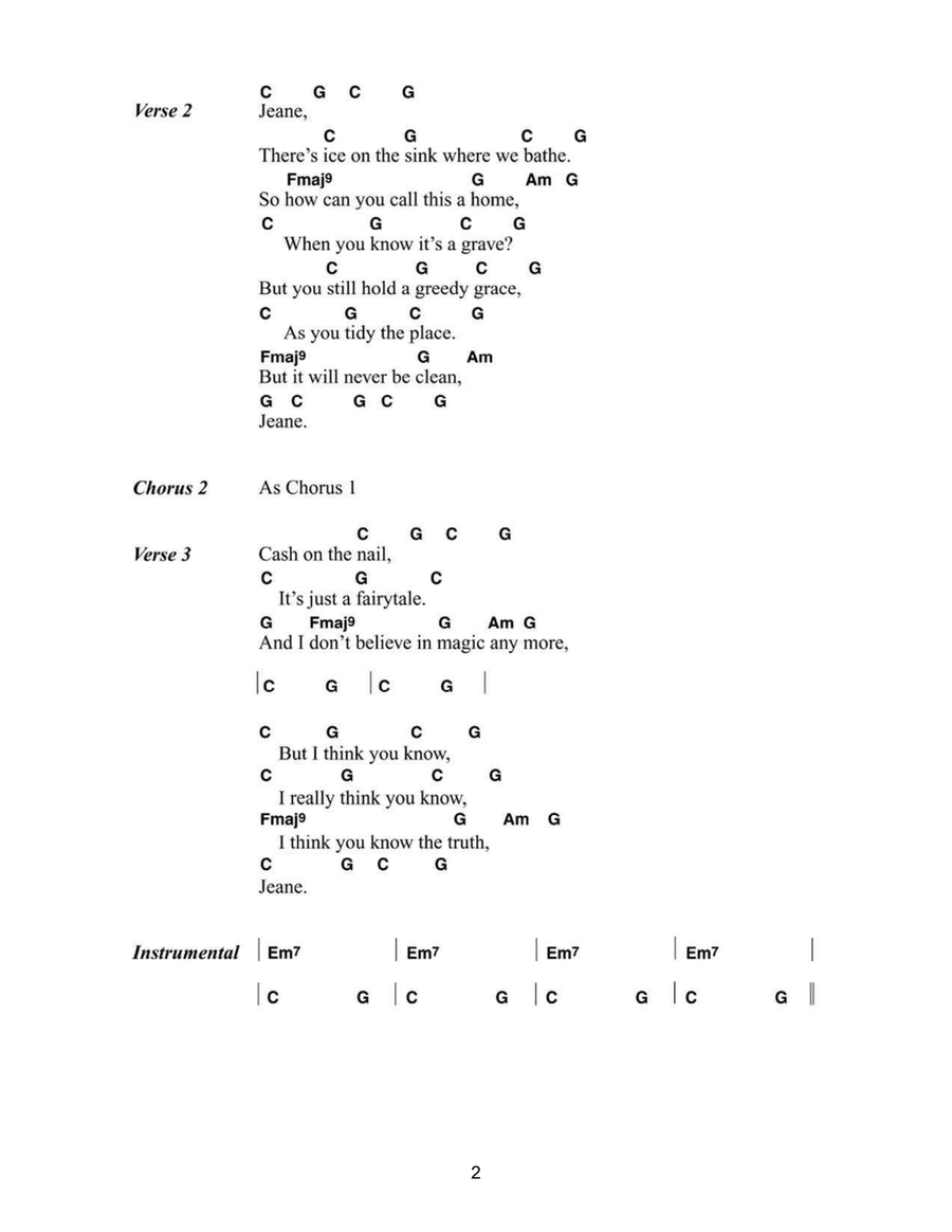 Jeane Jeane Easy Guitar scores gallery preview page 2