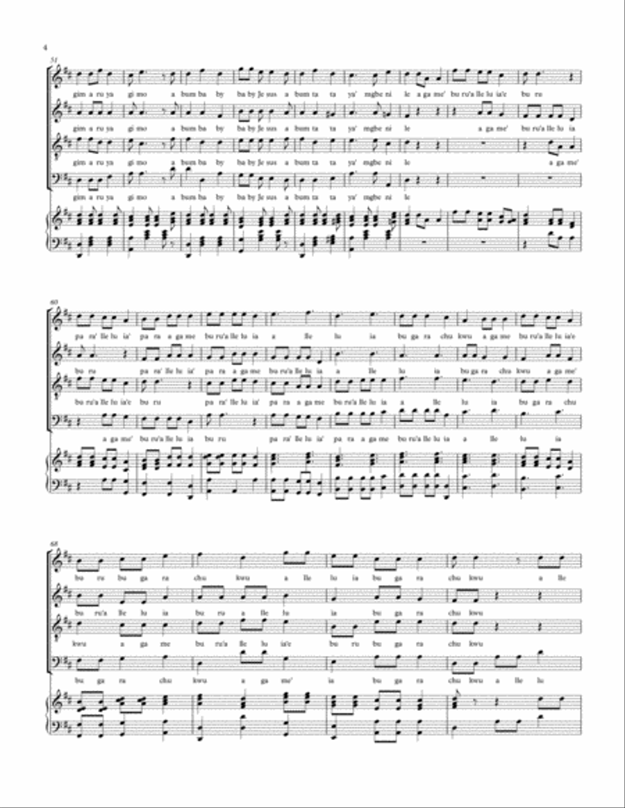 BURU ALLELUIA song BURU ALLELUIA song 4-Part scores gallery preview page 4