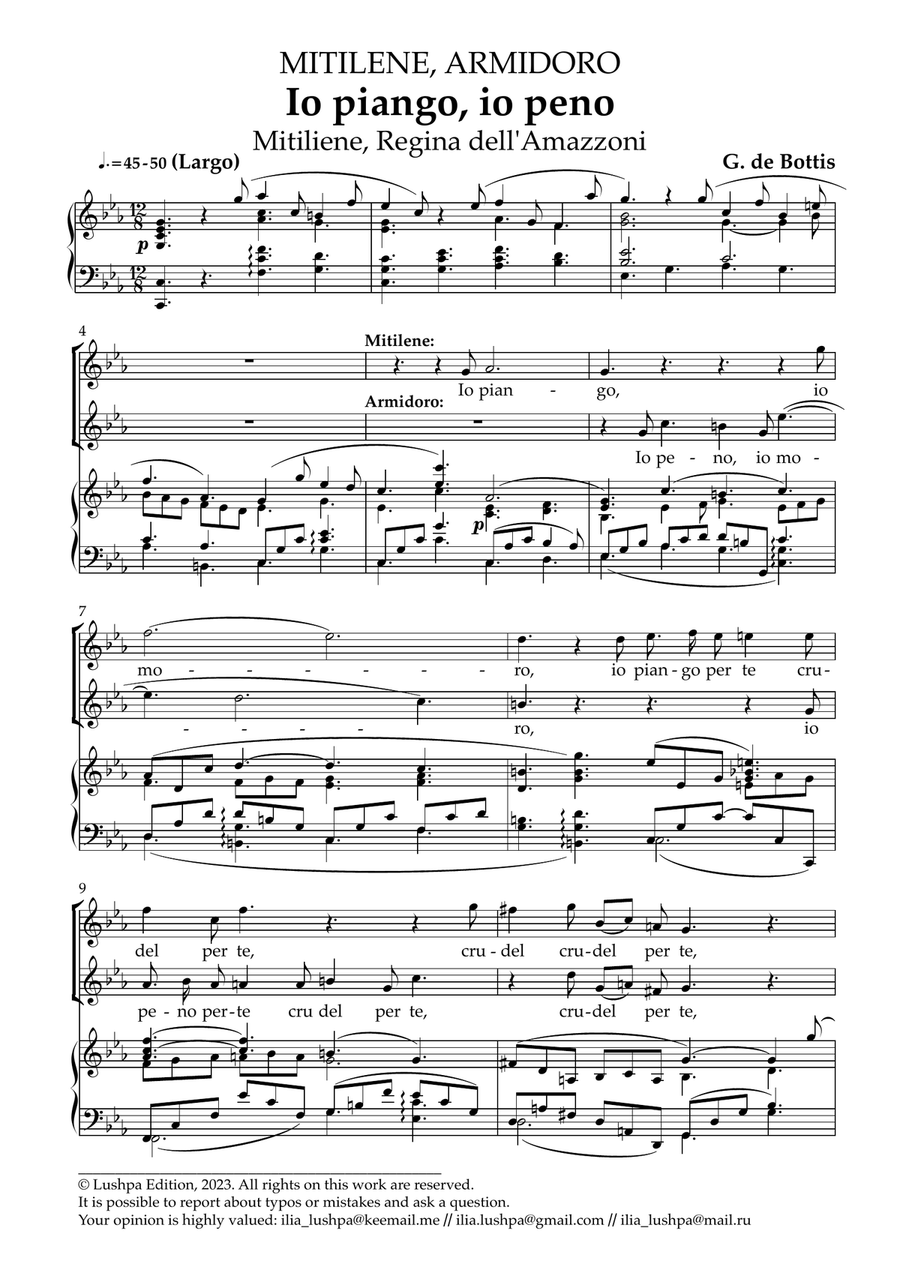 Io piango, io peno Piano scores gallery preview page 3