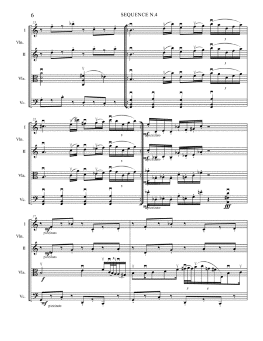 SEQUENCE N.4 SEQUENCE N.4 String Quartet scores gallery preview page 6