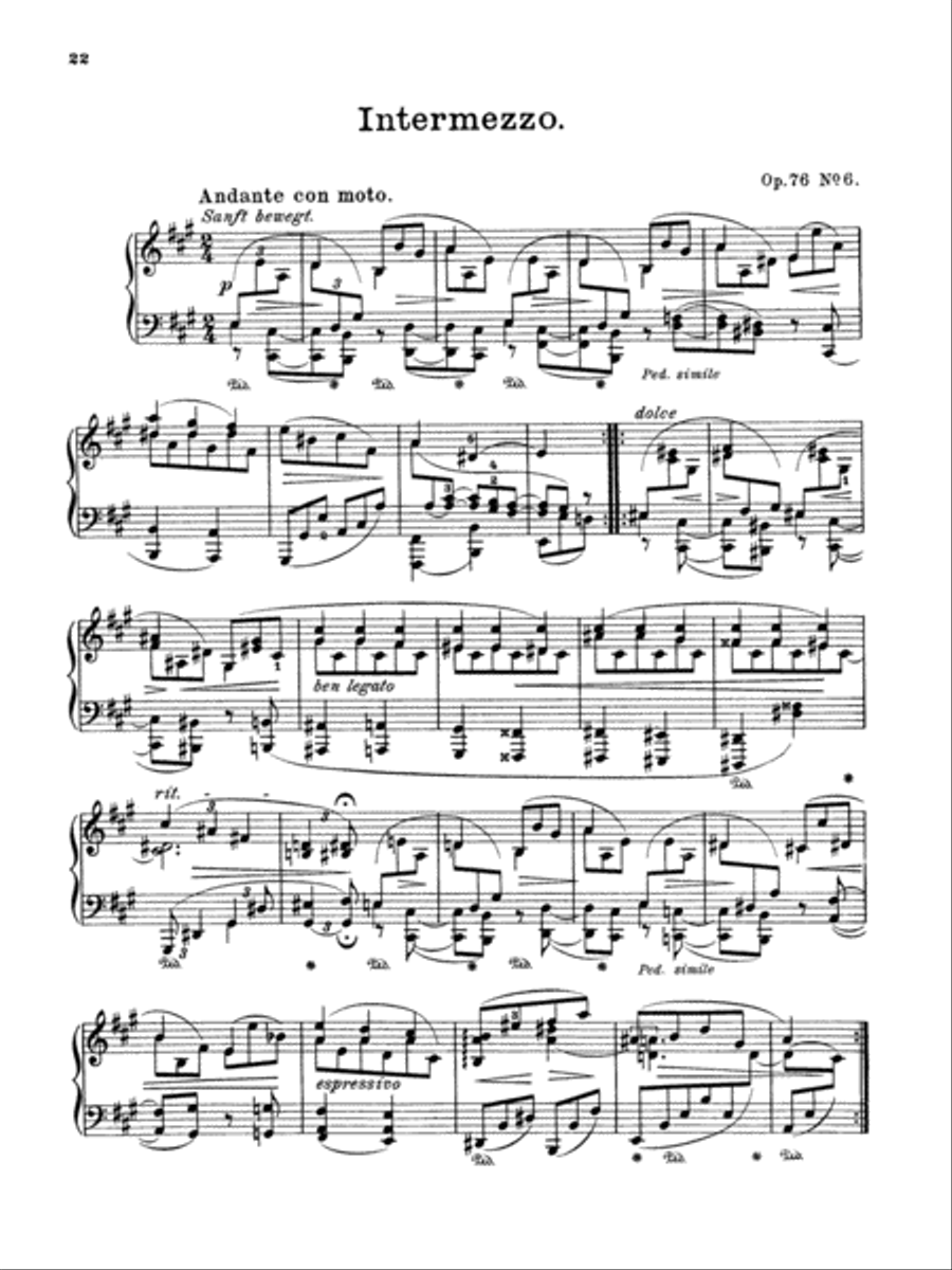 Brahms: Piano Works (Volume II: Op. 76-119 & 5 Etudes) Piano Method scores gallery preview page 1