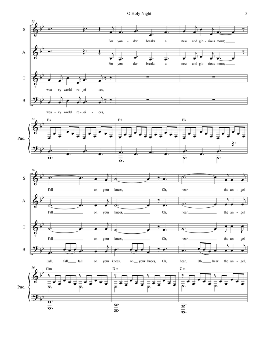 O Holy Night (Vocal Quartet - (SATB) - Medium/Low Key) O Holy Night (Vocal Quartet - (SATB) - Medium/Low Key) 4-Part scores gallery preview page 4