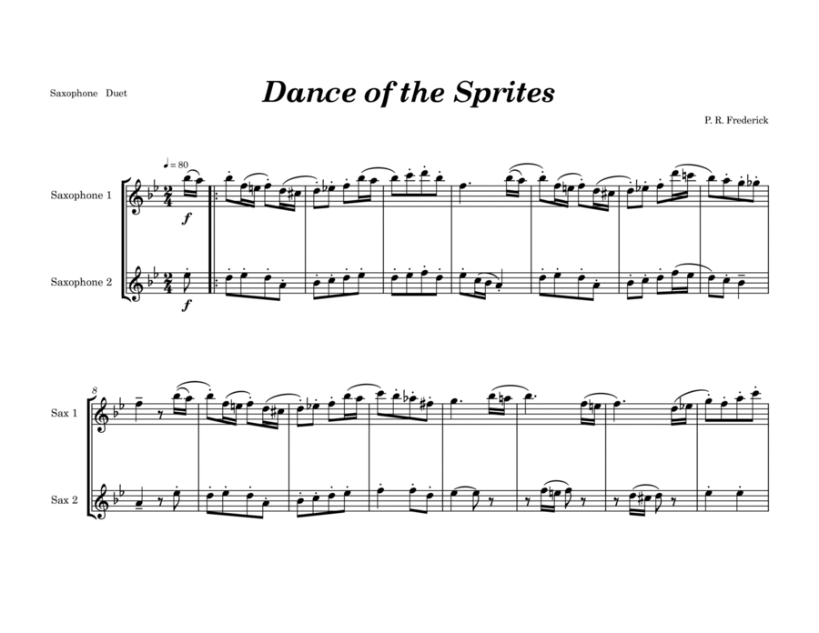 Dance of the Sprites (Sax Duet) Woodwind Duet scores gallery preview page 1