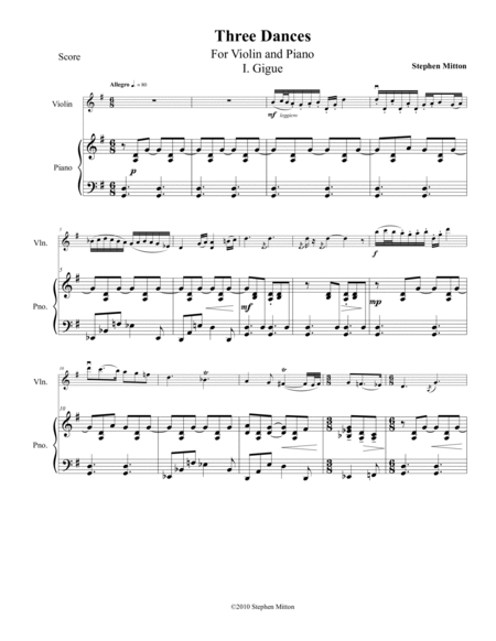Three Dances for Violin and Piano image number null