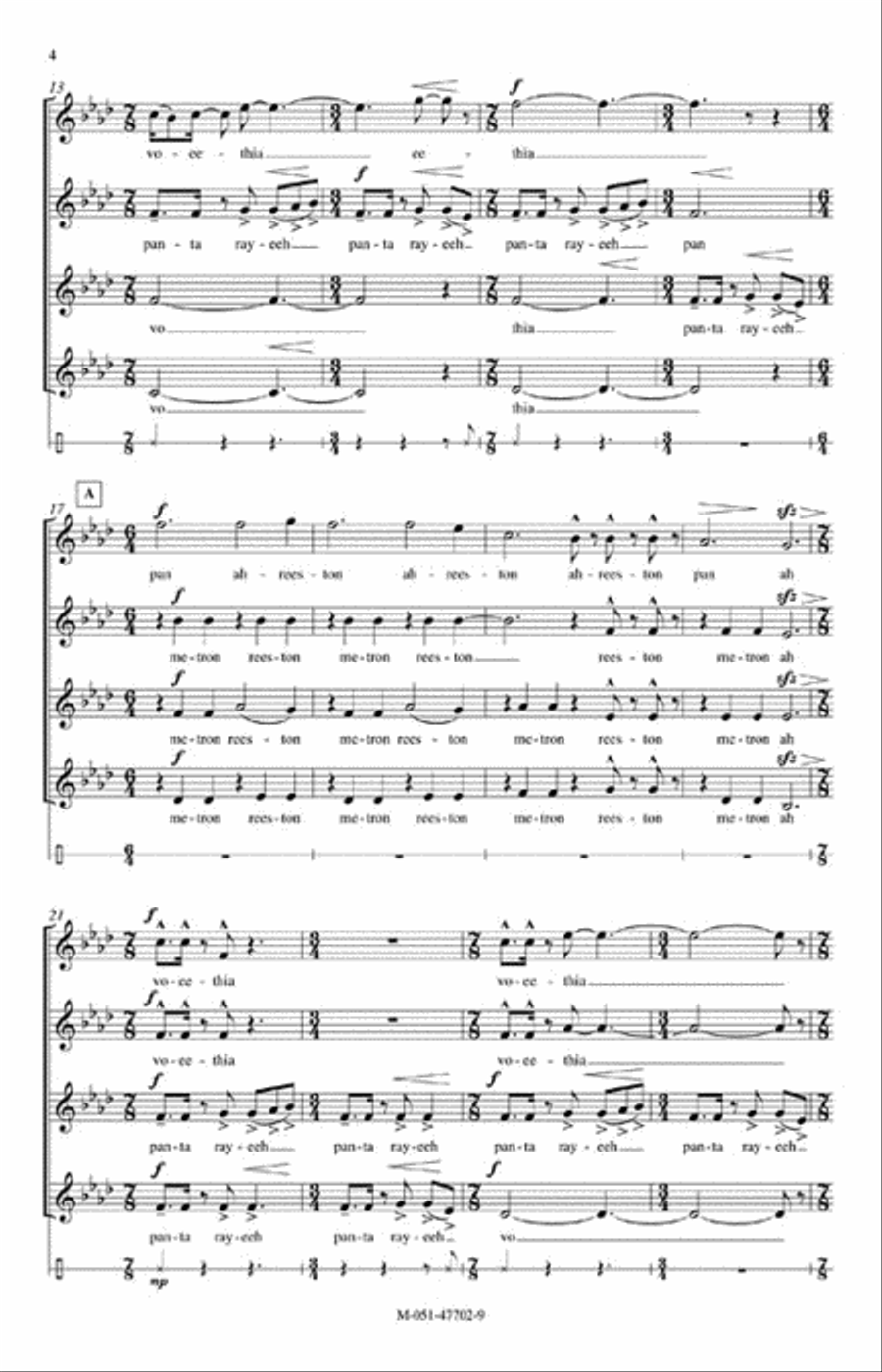 Panta Rhei (All Things Are in Flux) 4-Part scores gallery preview page 3