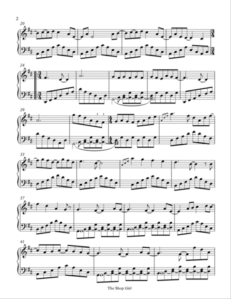 The Shop Girl The Shop Girl Piano Solo scores gallery preview page 2