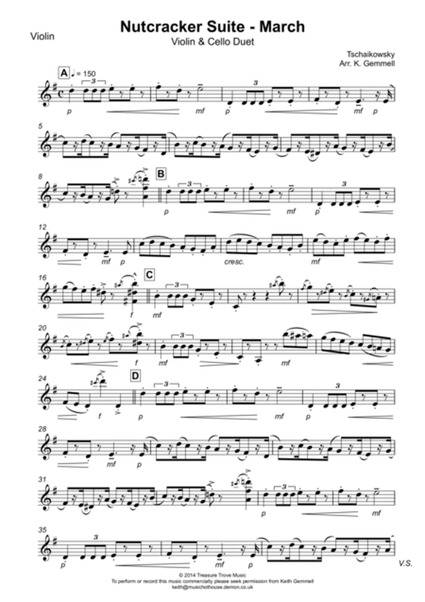 Nutcracker Suite - March: Violin & Cello Duet image number null