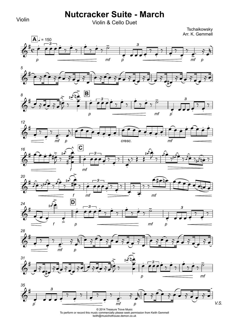 Nutcracker Suite - March: Violin & Cello Duet String Duet scores gallery preview page 4